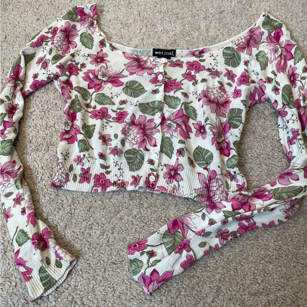 Y2K wet seat knit cardigan top Size M